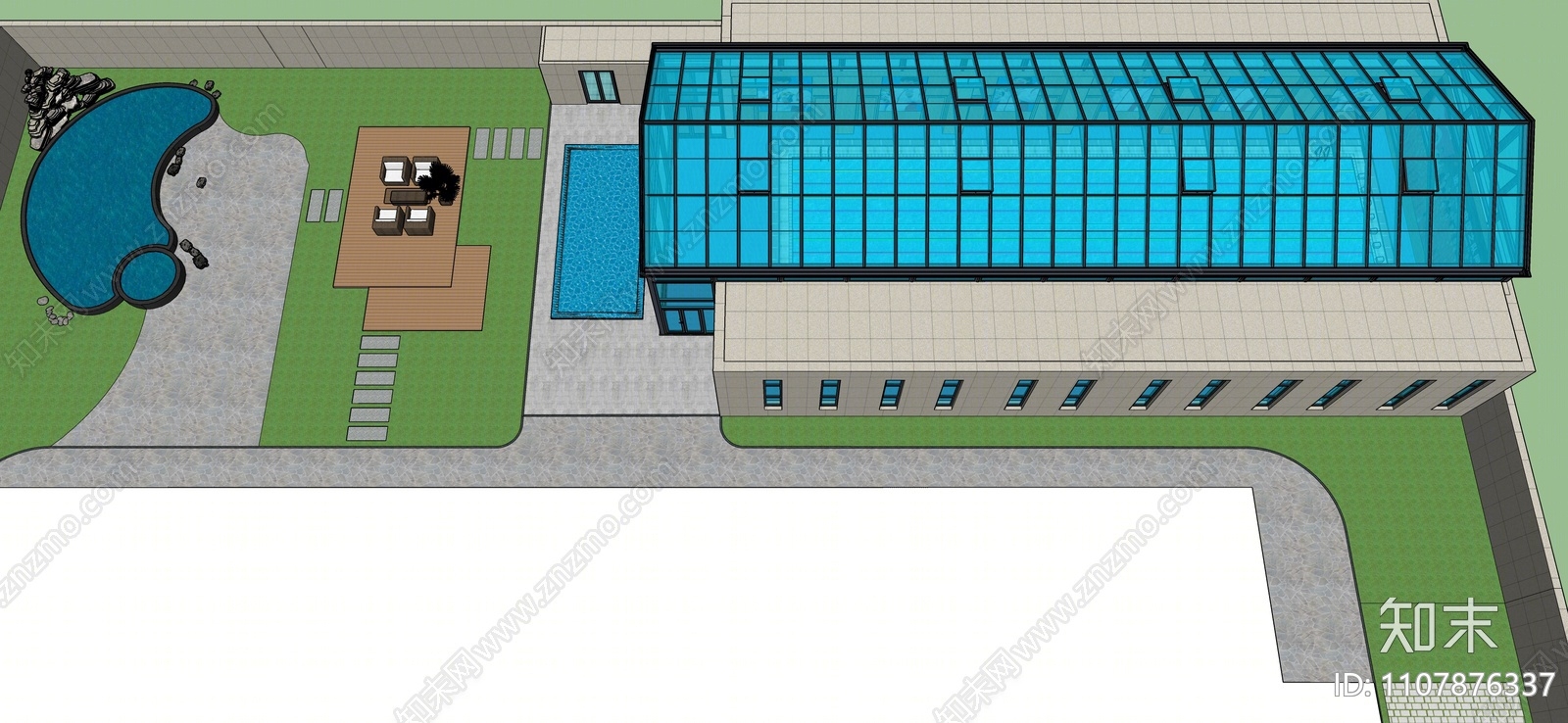 现代阳光房SU模型下载【ID:1107876337】
