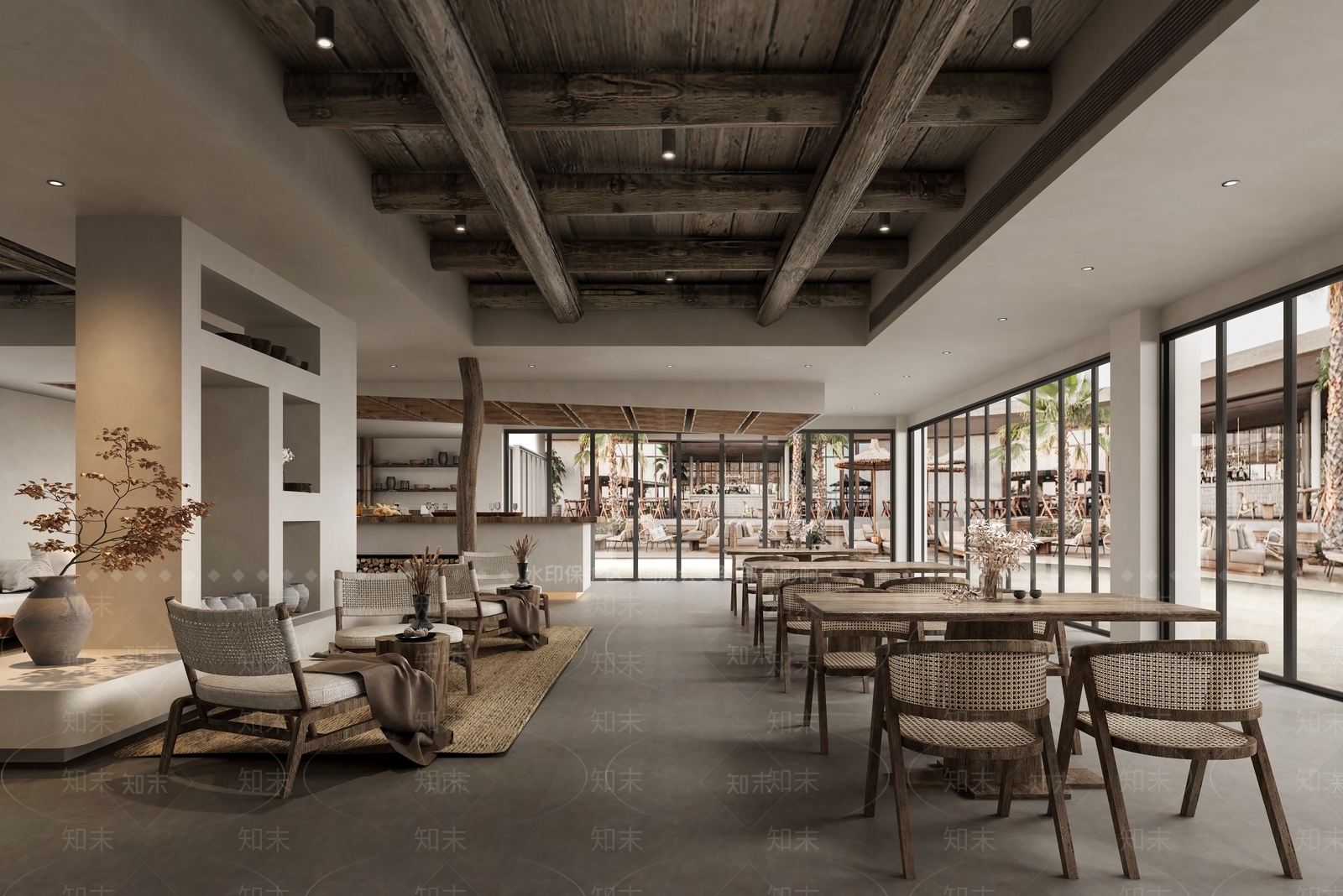 侘寂茶餐厅3D模型下载【ID:1107878842】