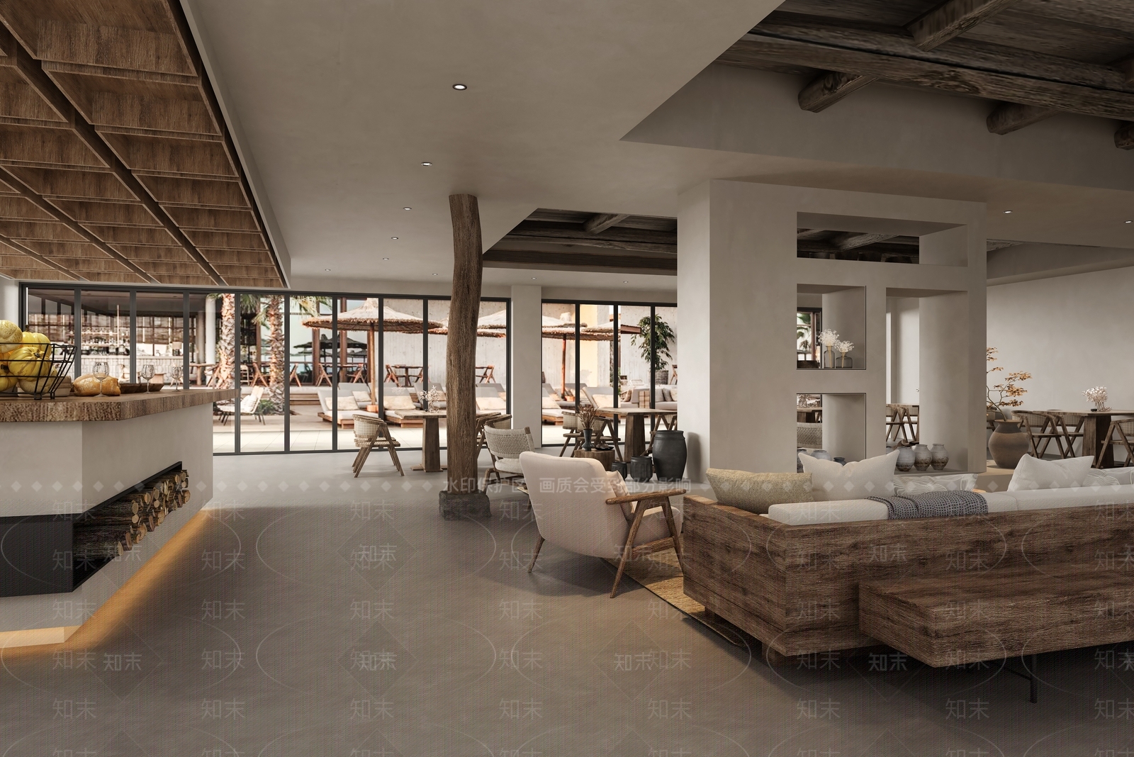 侘寂茶餐厅3D模型下载【ID:1107878842】