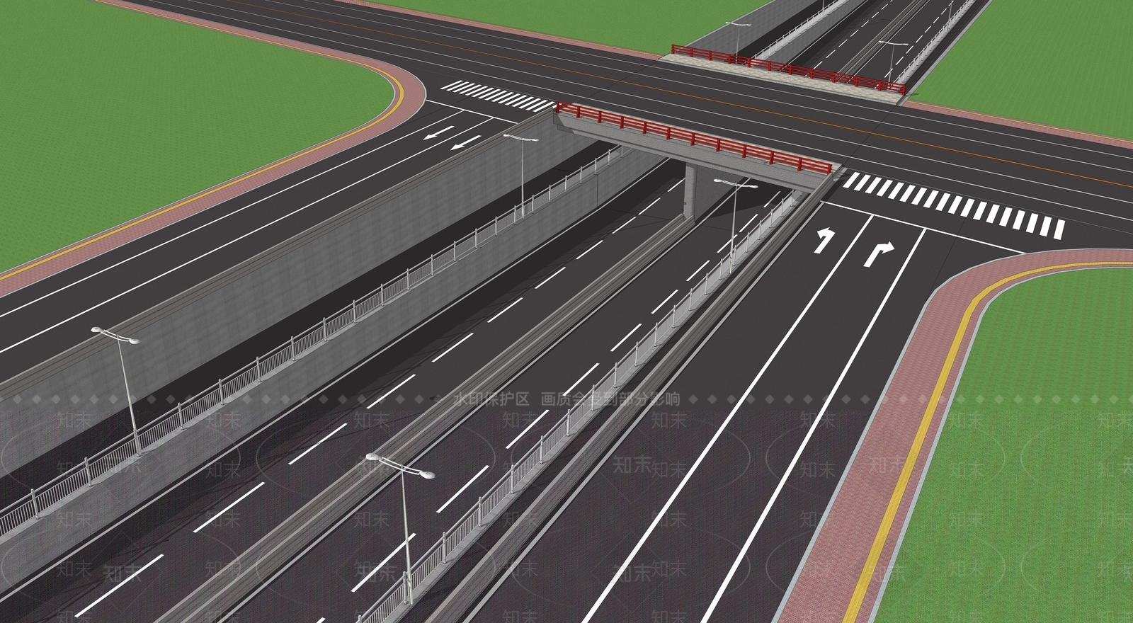 现代道路SU模型下载【ID:1107882254】