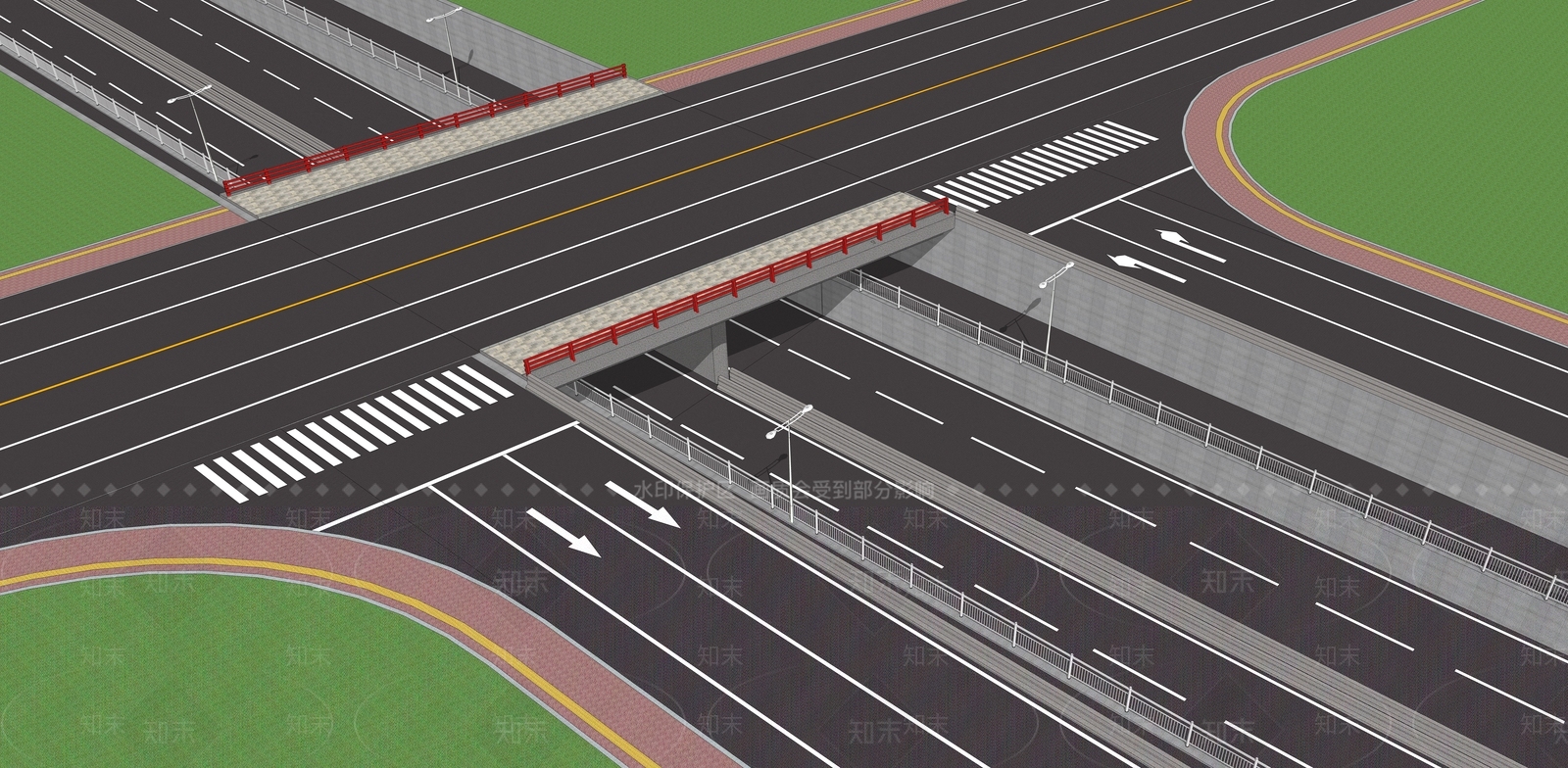 现代道路SU模型下载【ID:1107882254】