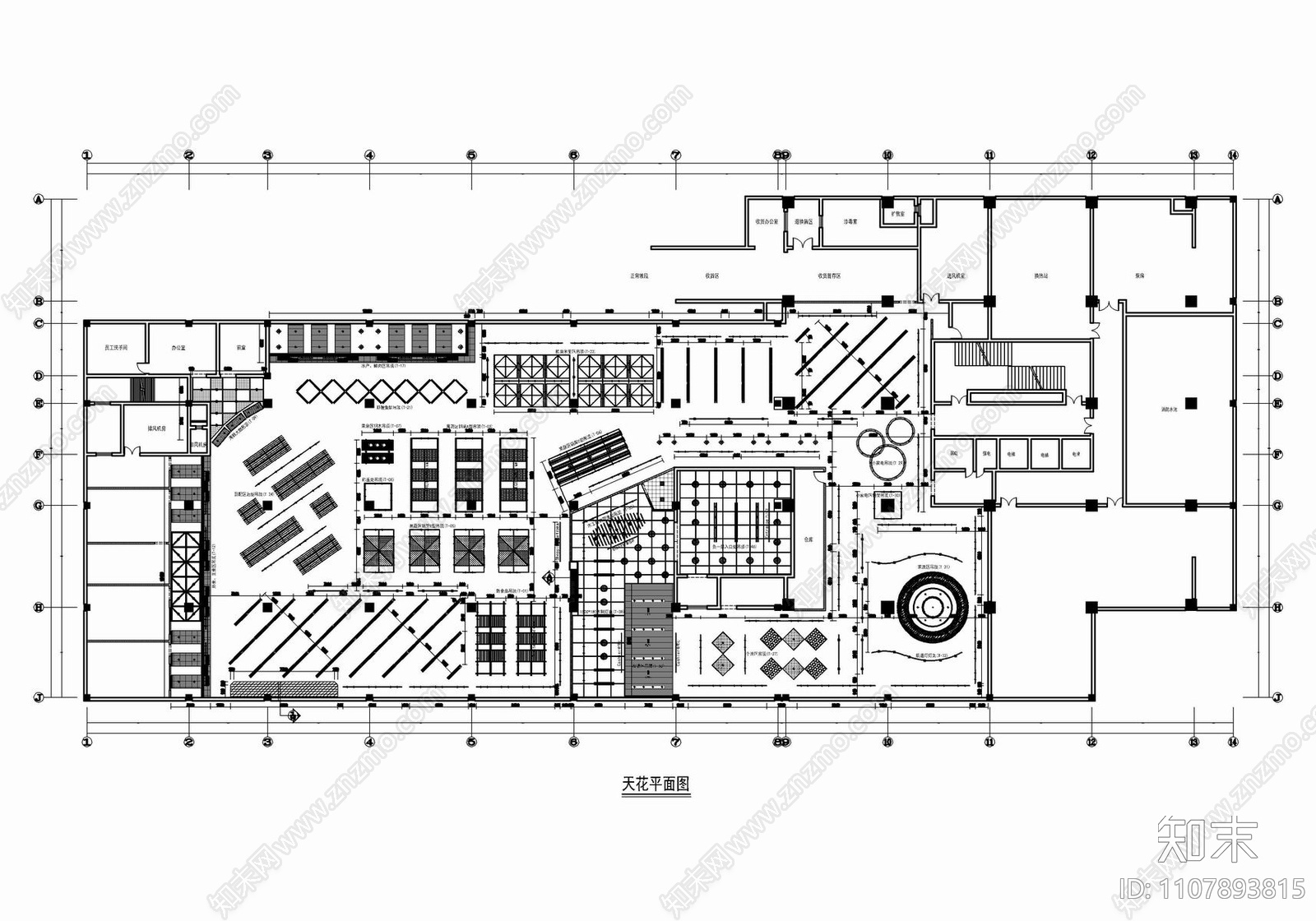 2500㎡超市CAD施工图cad施工图下载【ID:1107893815】