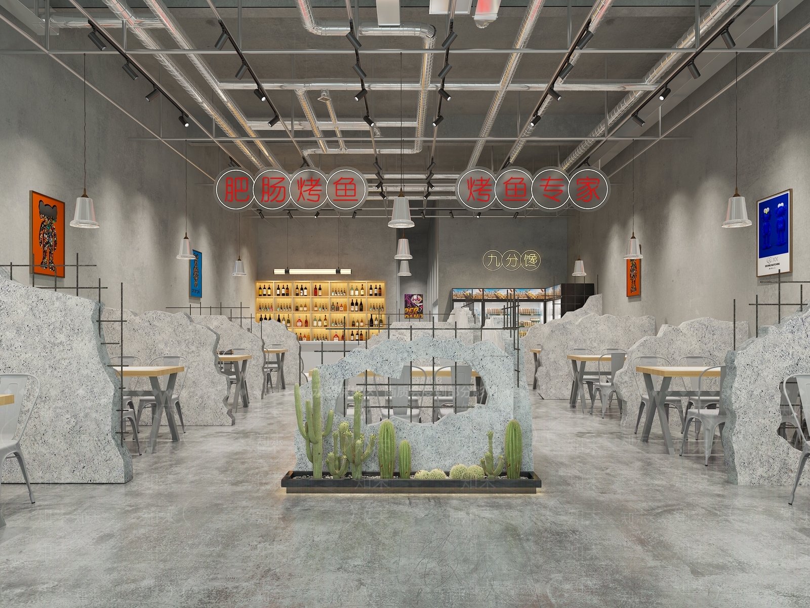 工业风烧烤店3D模型下载【ID:1107912105】