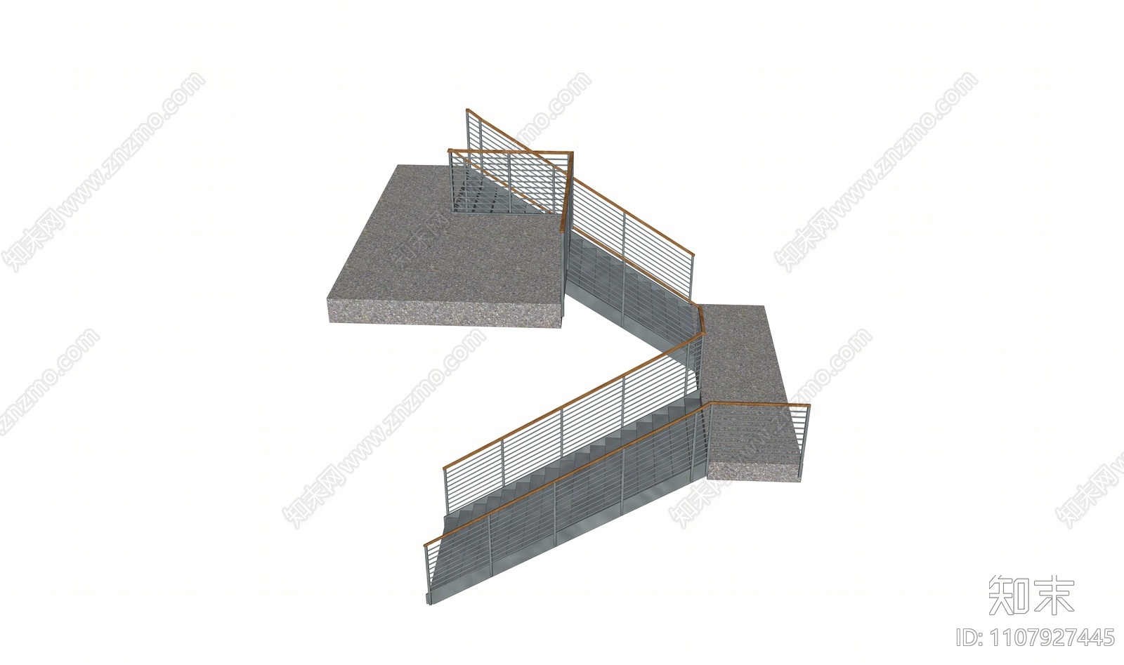 现代扶手楼梯SU模型下载【ID:1107927445】