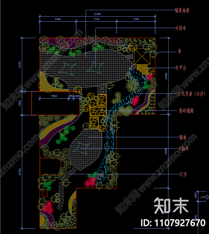 屋顶花园方案cad施工图下载【ID:1107927670】