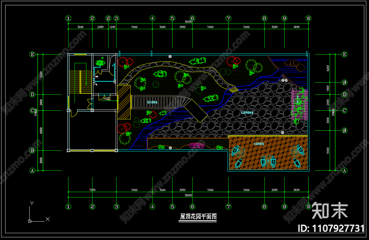 屋顶花园方案cad施工图下载【ID:1107927731】