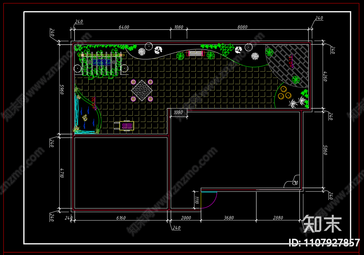 屋顶花园方案cad施工图下载【ID:1107927857】