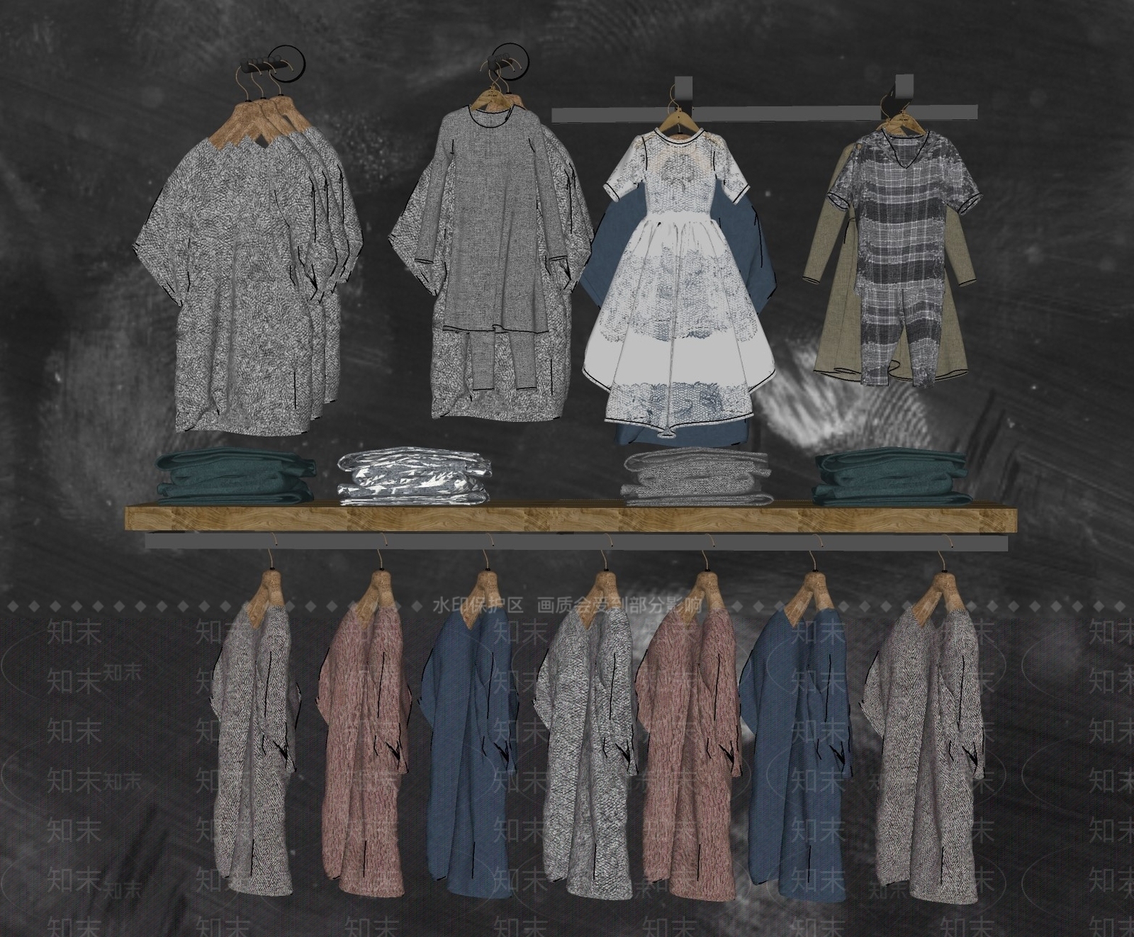 现代服装SU模型下载【ID:1107931286】