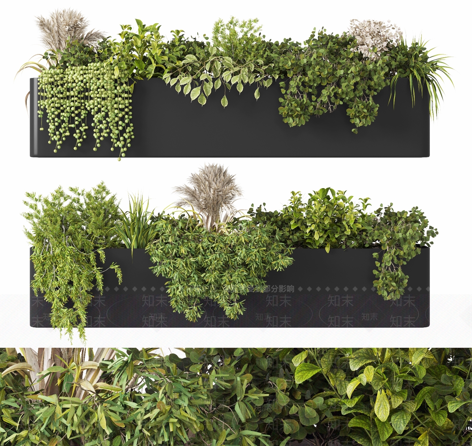 现代绿植花箱3D模型下载【ID:1107931413】