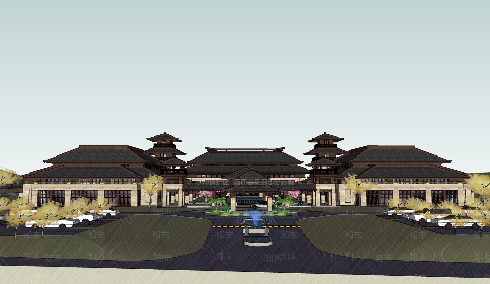 中式其他文化场馆SU模型下载【ID:1107950444】