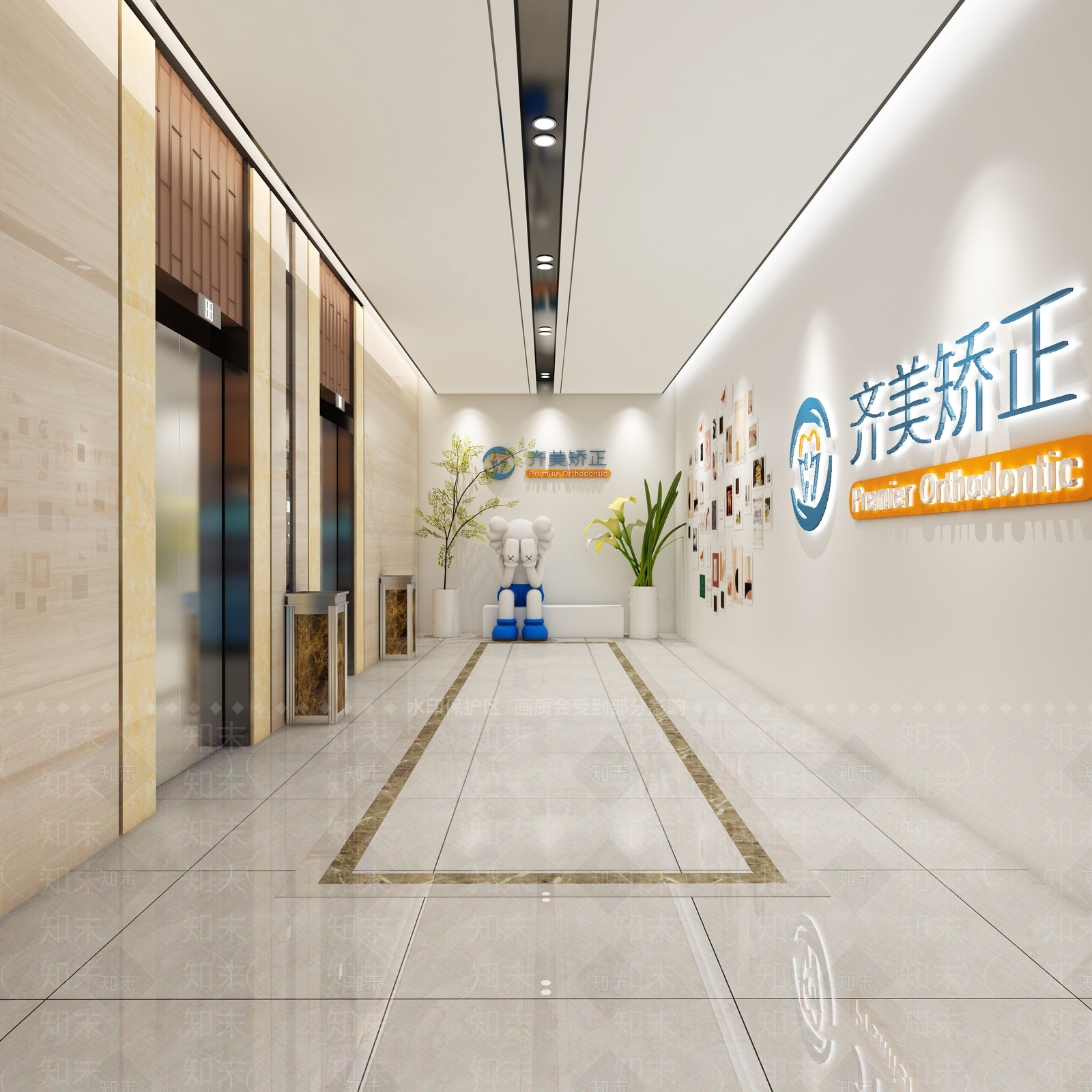 现代电梯间3D模型下载【ID:1107950217】