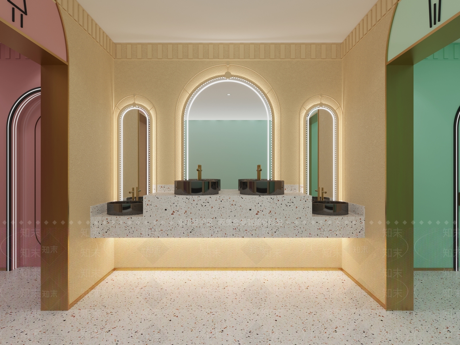 现代儿童餐厅洗手间3D模型下载【ID:1107950672】