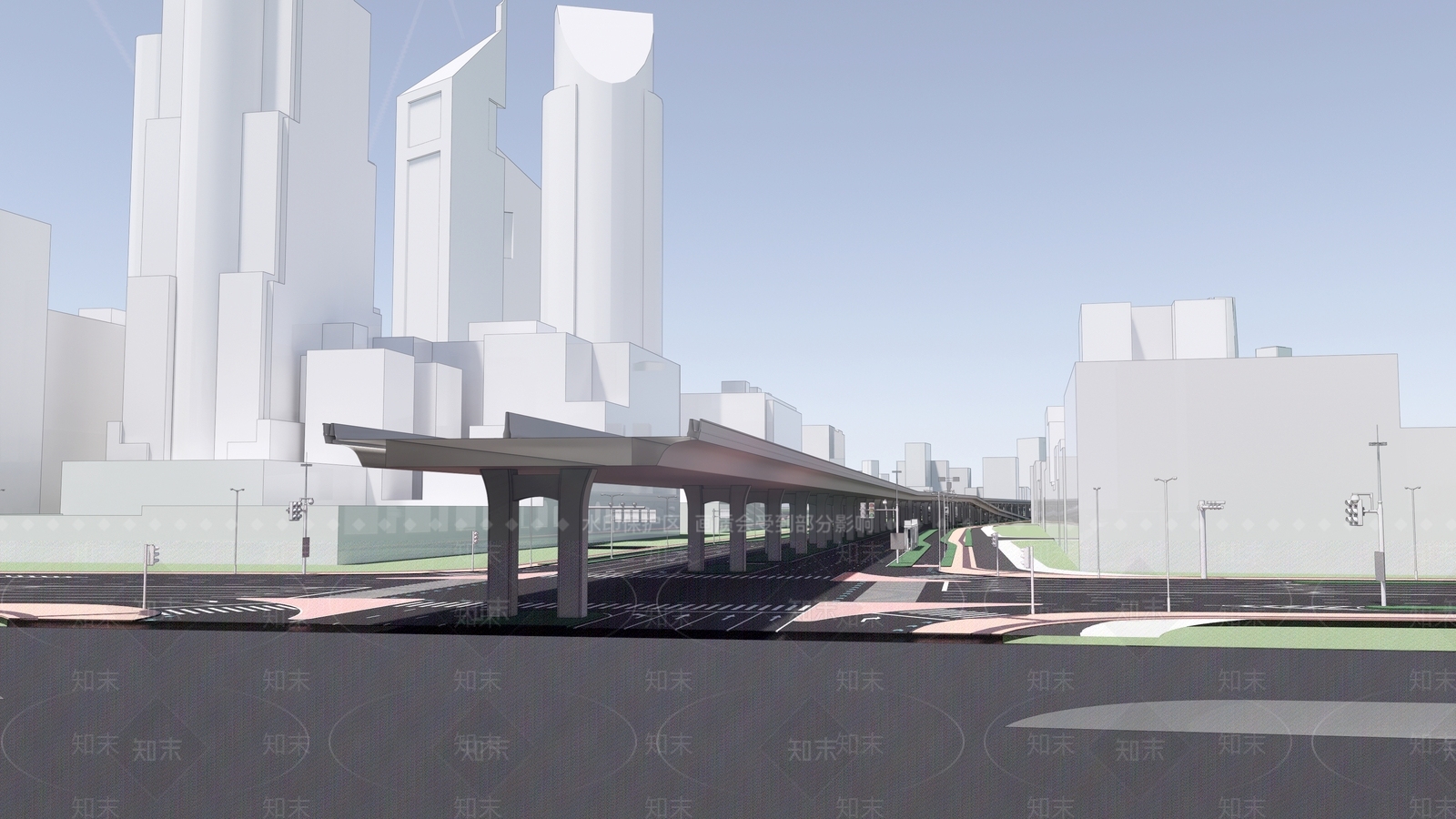 现代互通及高架桥道路SU模型下载【ID:1107951024】