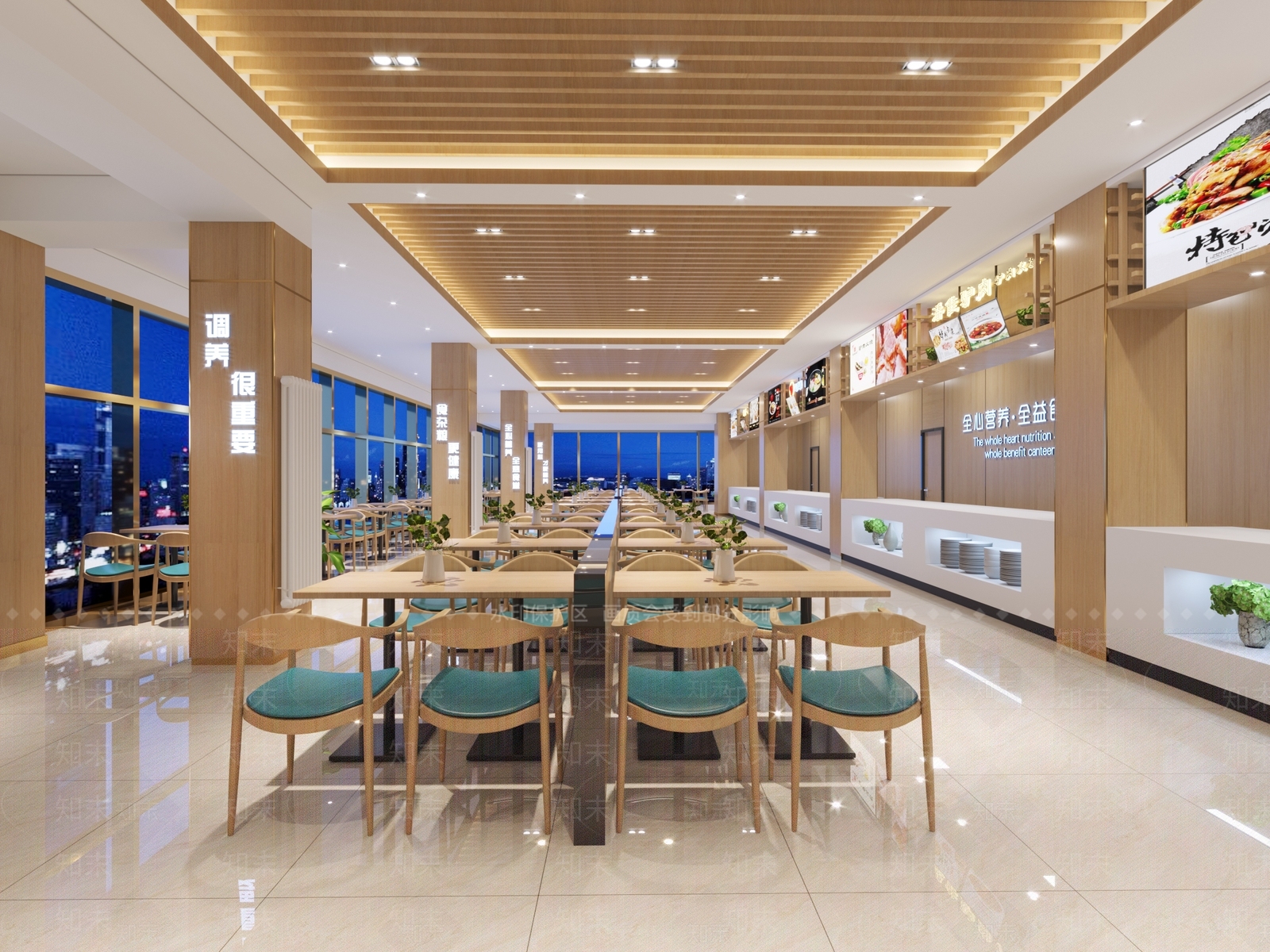 现代食堂3d模型下载