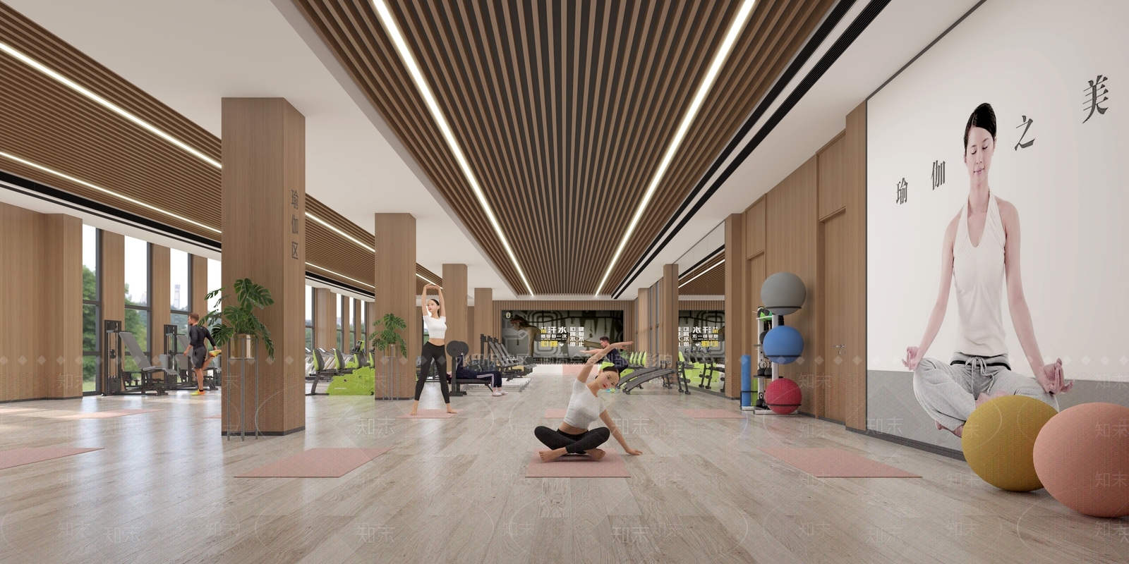 现代瑜伽馆3D模型下载【ID:1107959903】