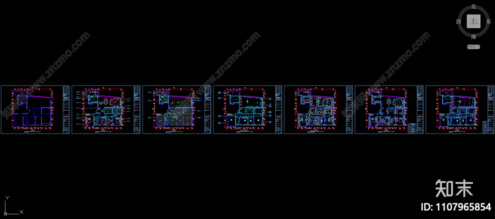 北欧风格空间设计cad施工图下载【ID:1107965854】