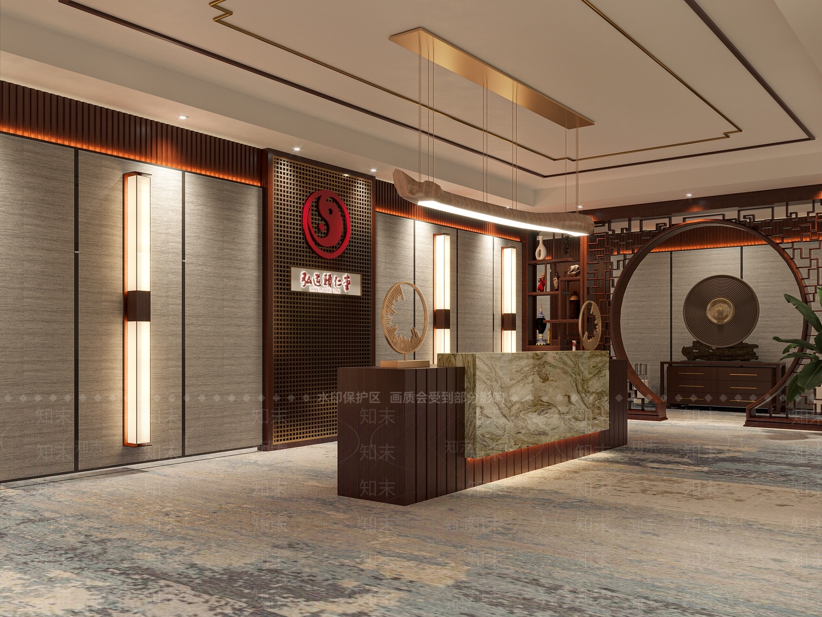 新中式前台3D模型下载【ID:1107965915】