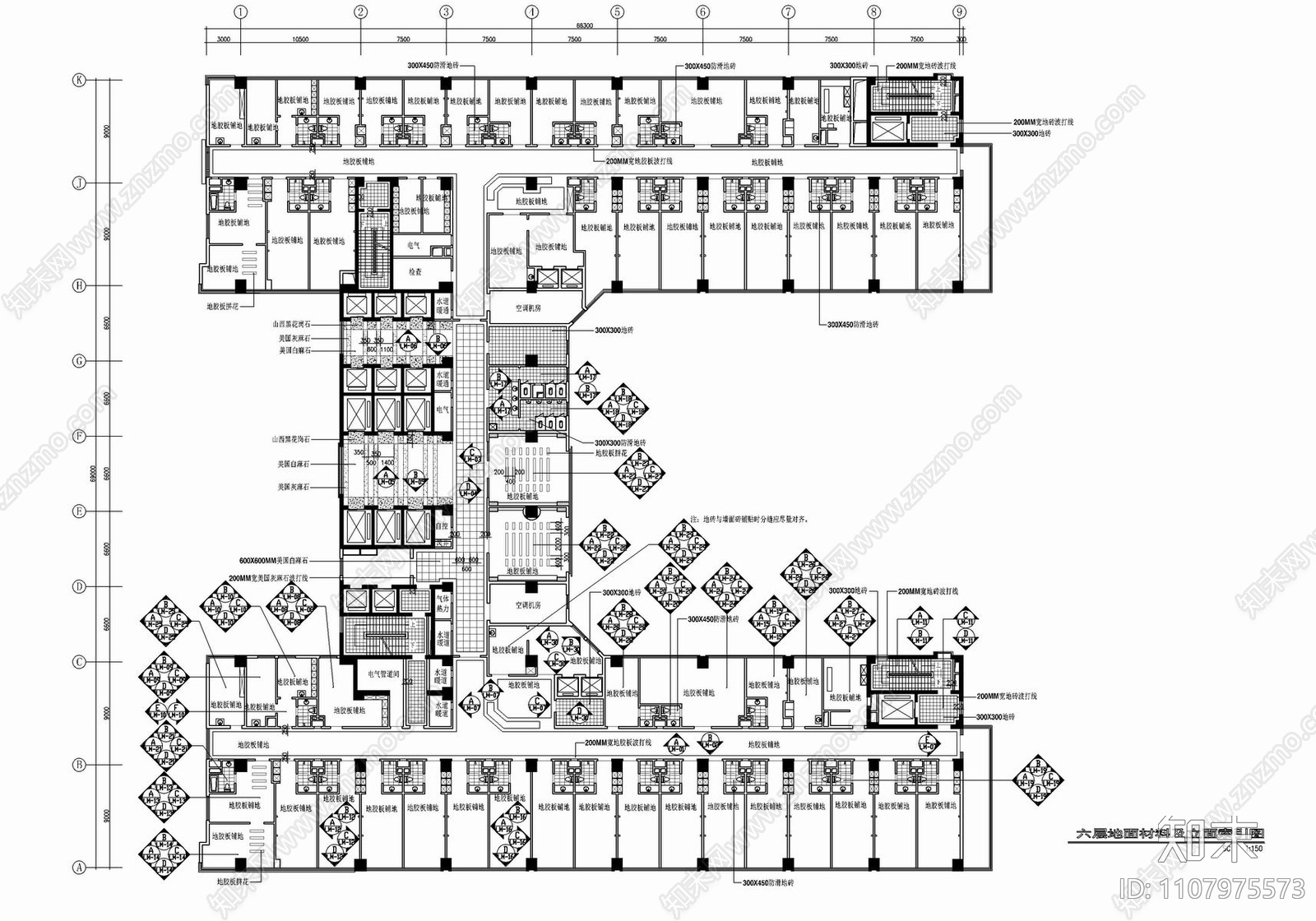 医院住院部cad施工图下载【ID:1107975573】