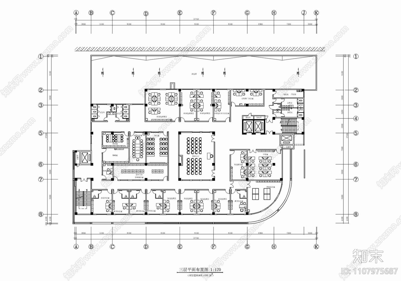 医院放疗楼cad施工图下载【ID:1107975687】