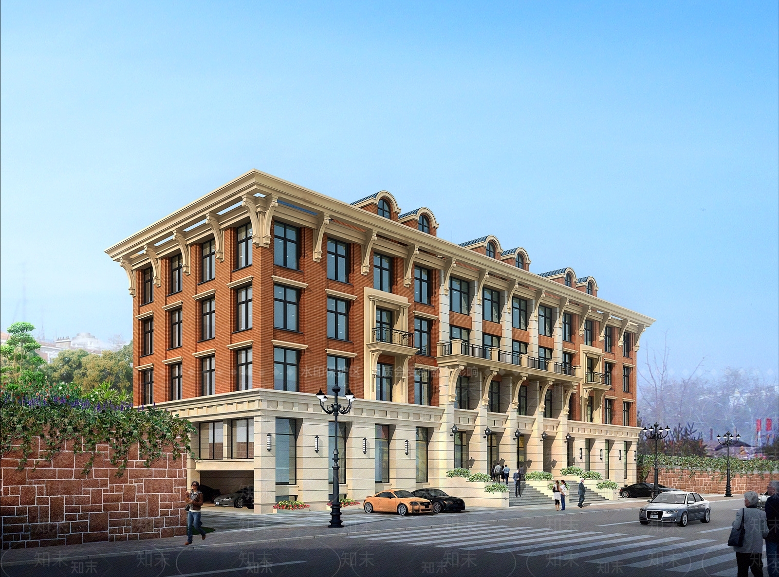 欧式多层办公楼SU模型下载【ID:1107976379】