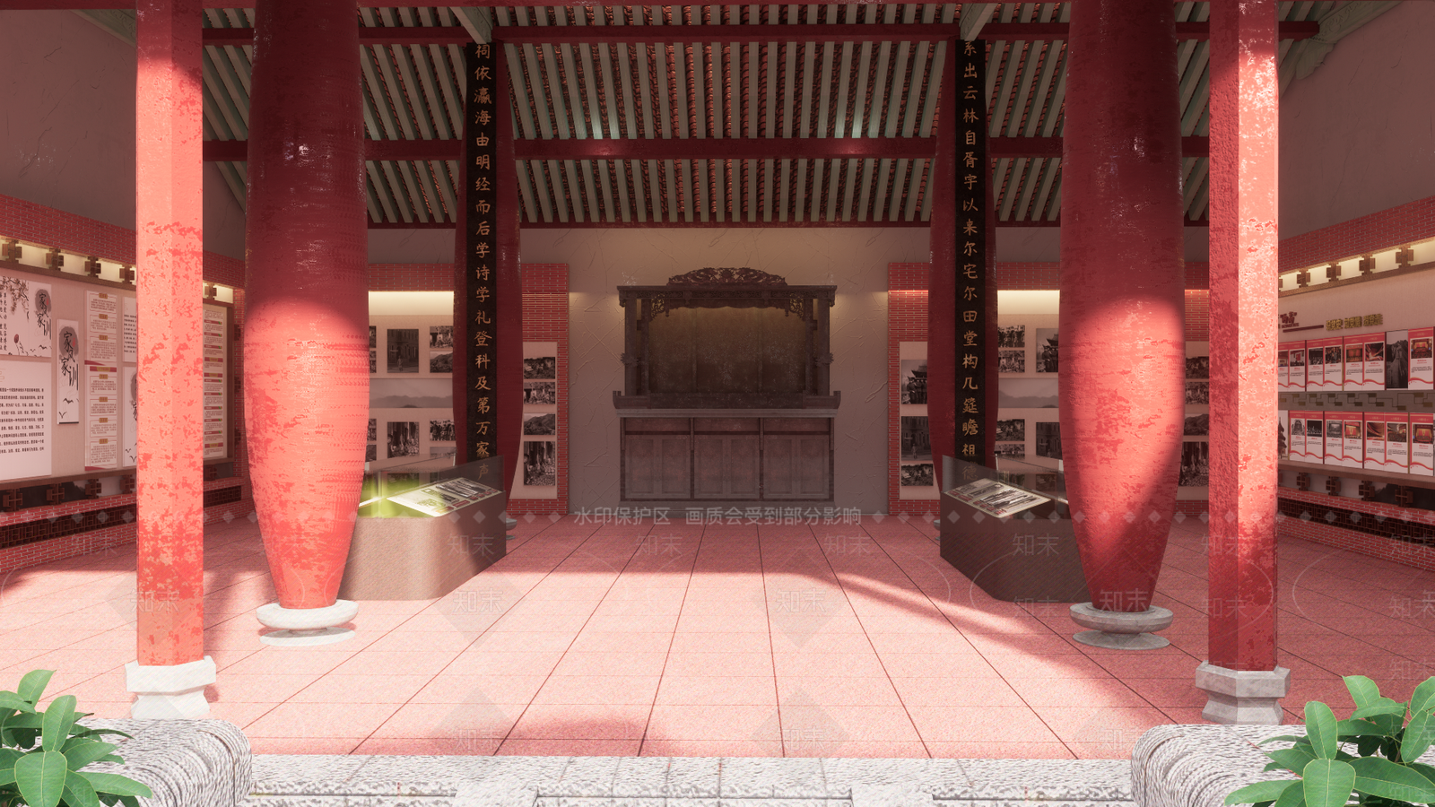 中式家风家训党建展厅SU模型下载【ID:1107988643】