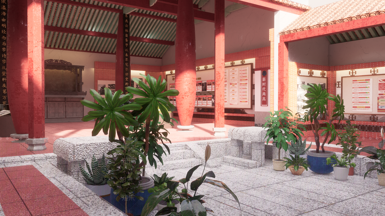 中式家风家训党建展厅SU模型下载【ID:1107988643】