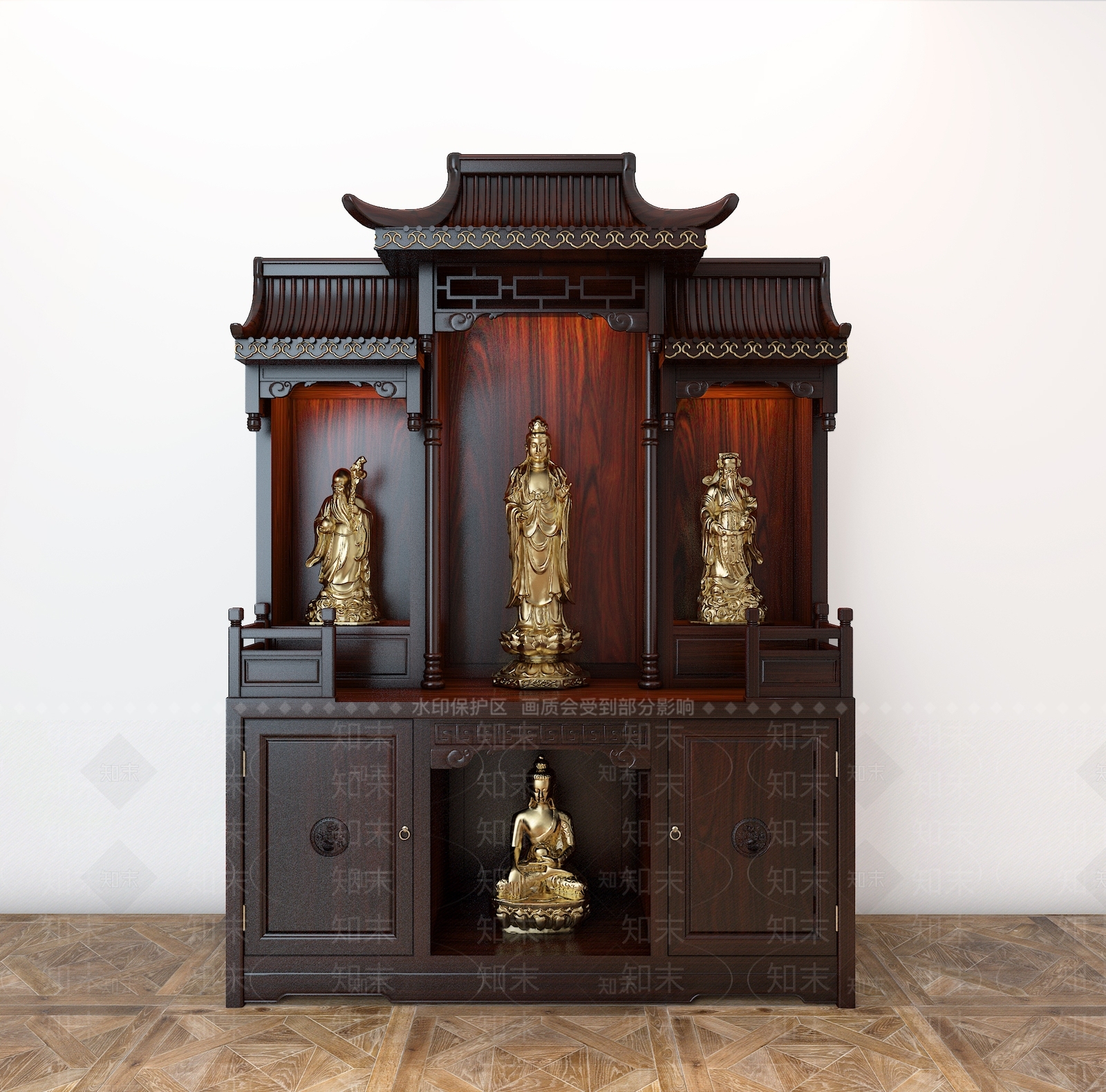 中式佛像柜3D模型下载【ID:1108065613】