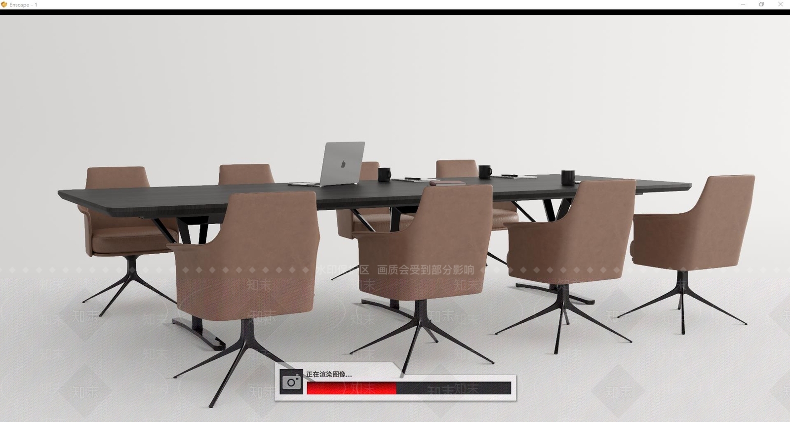现代会议桌椅组合SU模型下载【ID:1107995973】