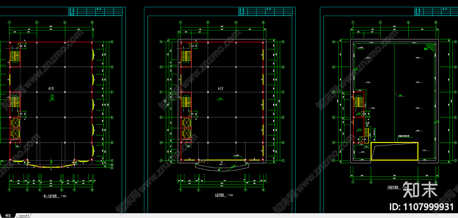 综合楼建筑图cad施工图下载【ID:1107999931】