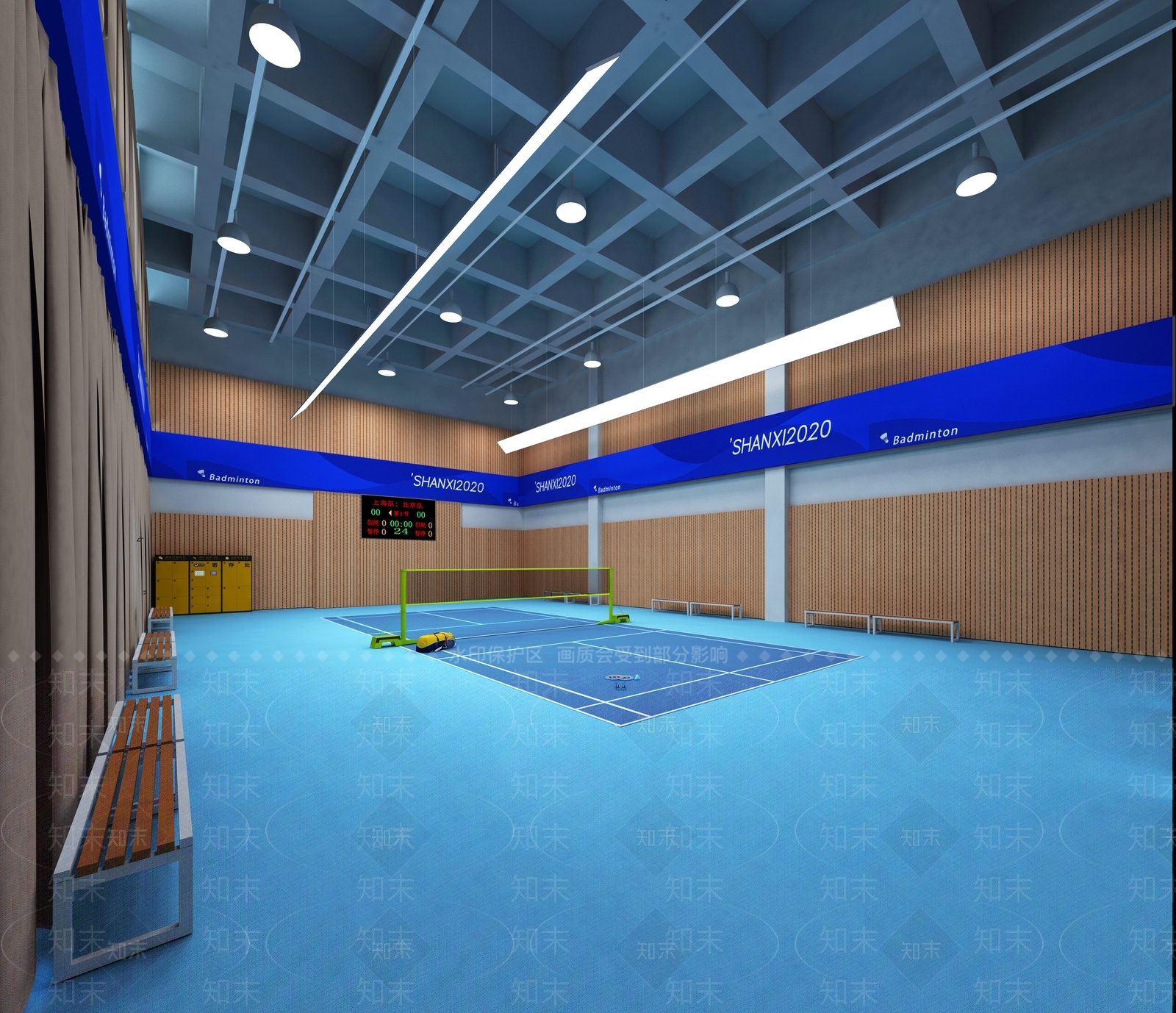 现代羽毛球馆3D模型下载【ID:1107999940】