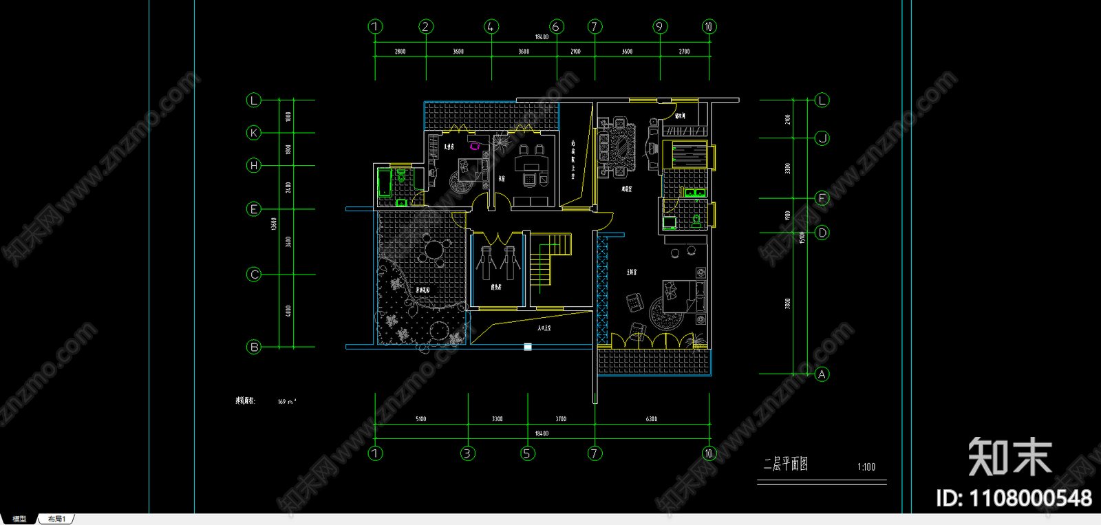 欧式小别墅施方案cad施工图下载【ID:1108000548】