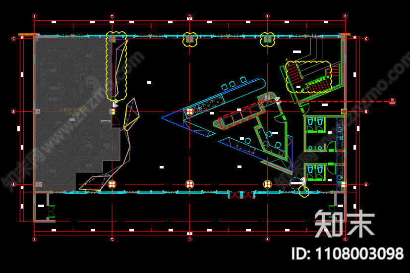 金地汉阳售楼处施工图cad施工图下载【ID:1108003098】