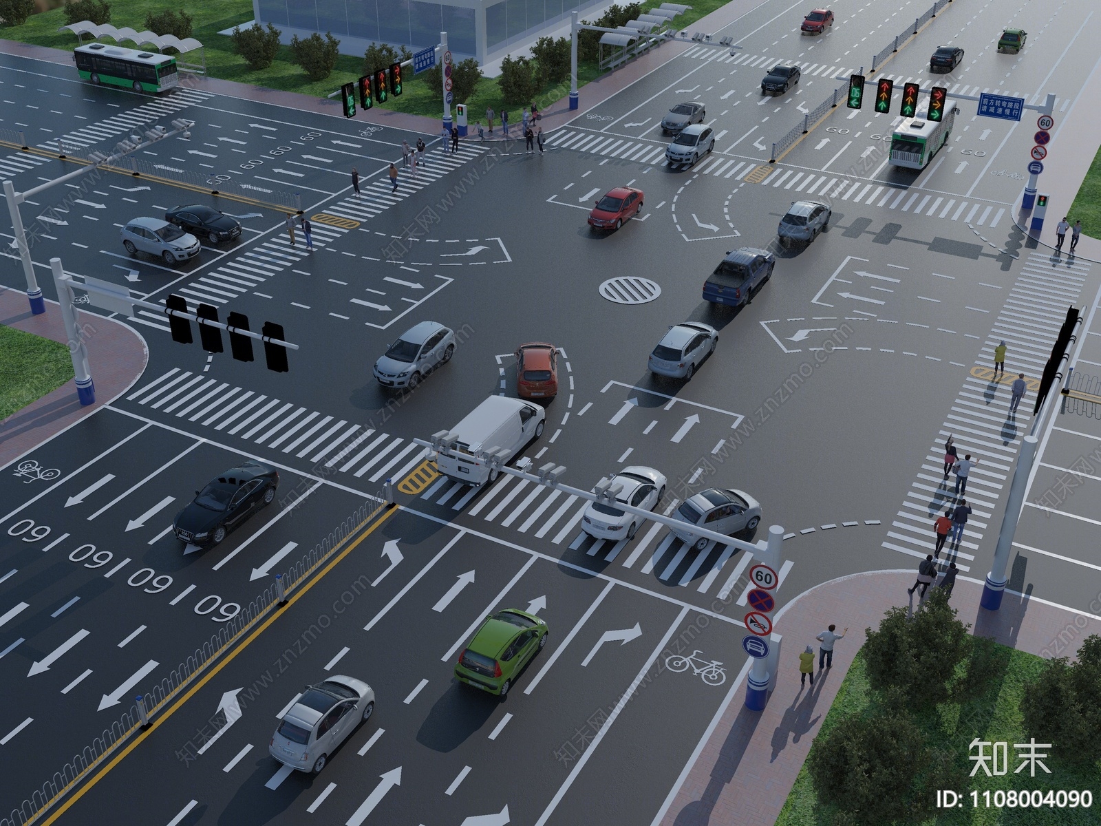 现代道路设施3D模型下载【ID:1108004090】