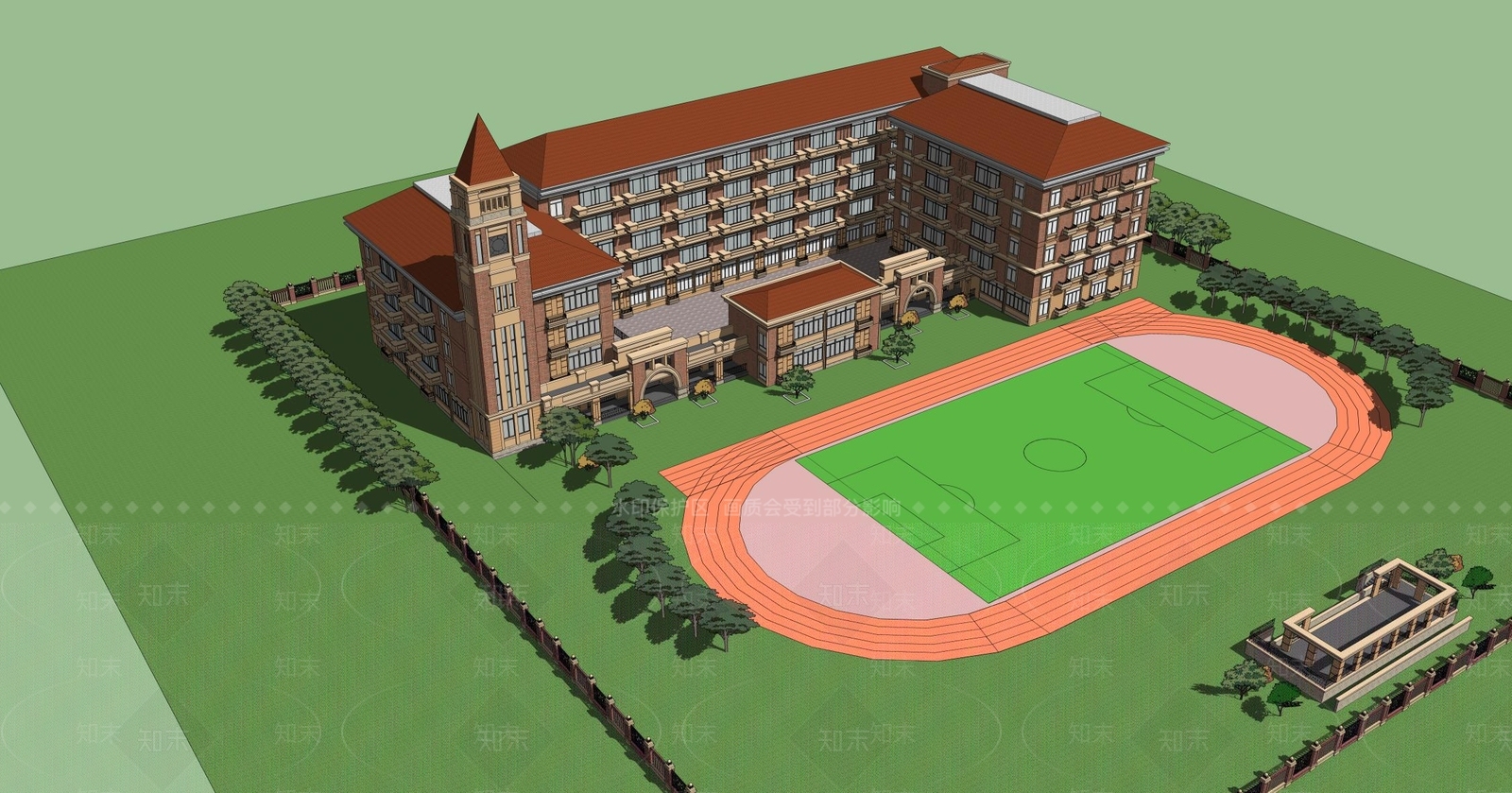 英式学校SU模型下载【ID:1108008691】