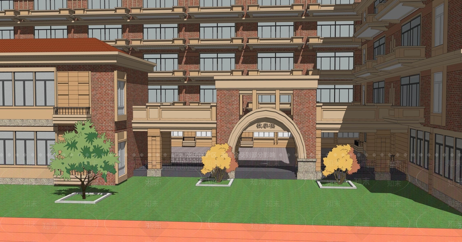 英式学校SU模型下载【ID:1108008691】