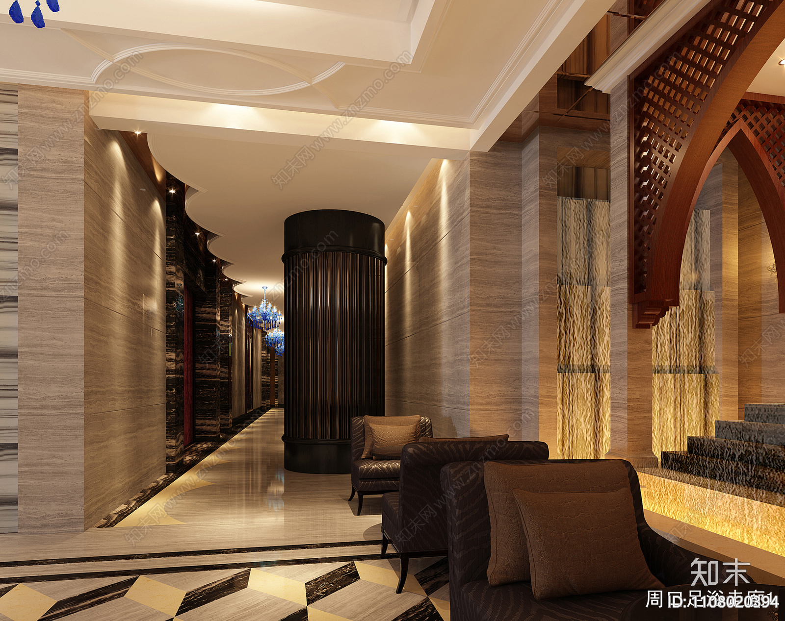 高档休闲洗浴中心CADcad施工图下载【ID:1108020394】