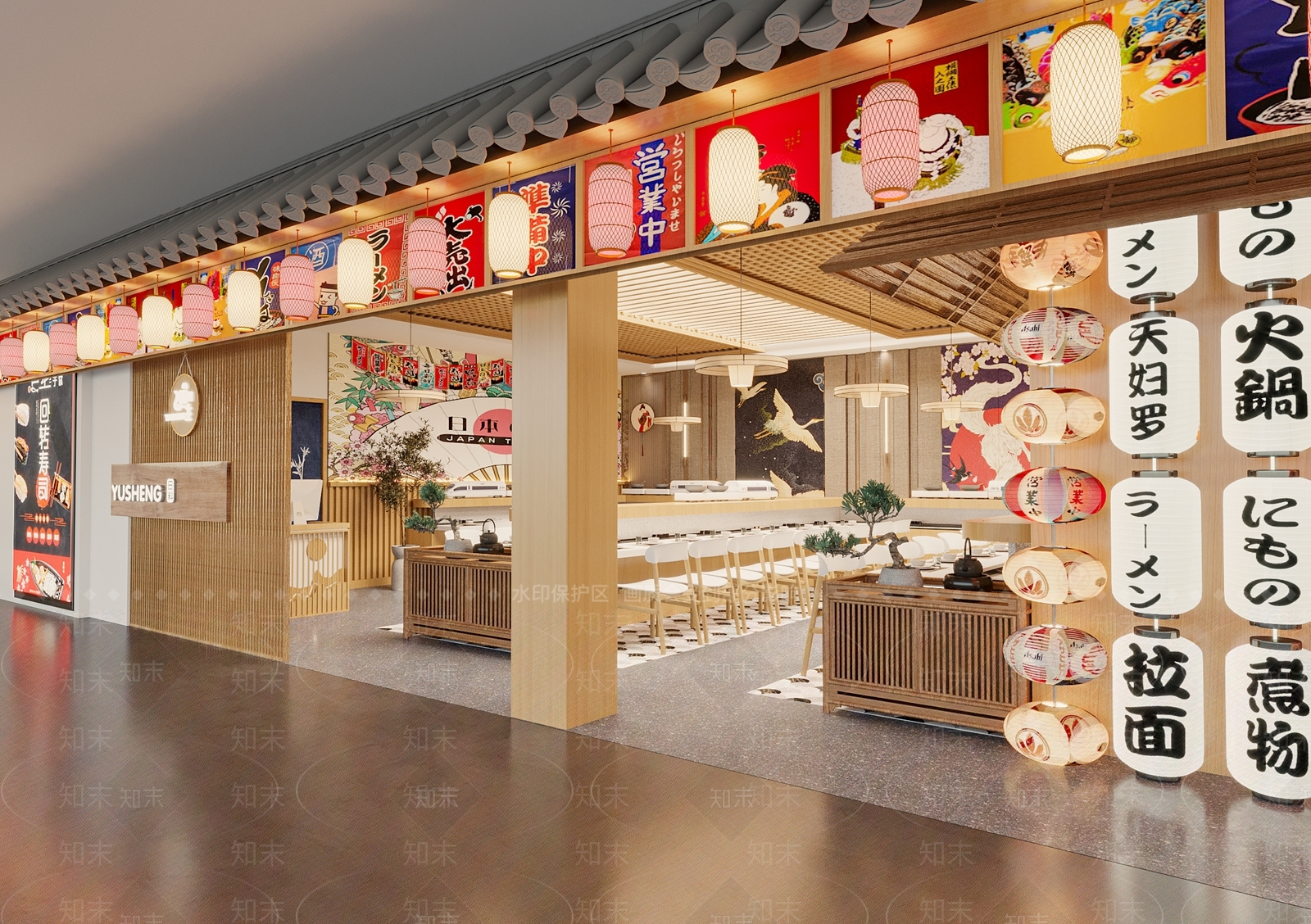 日式回转寿司餐厅3D模型下载【ID:1108021652】