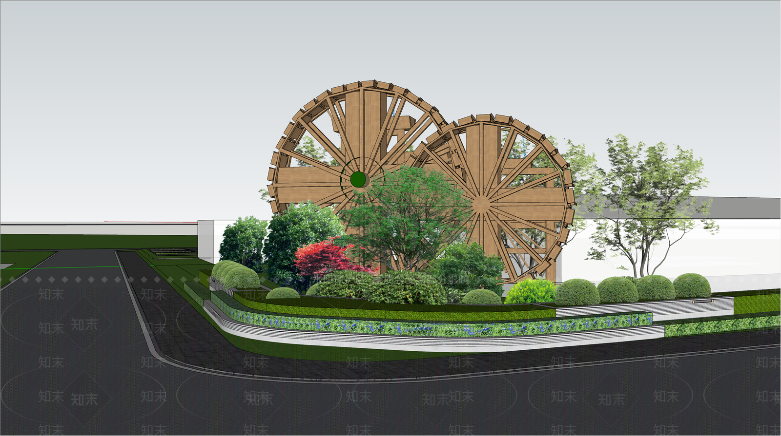 现代公路养护中心景观SU模型下载【ID:1108026193】
