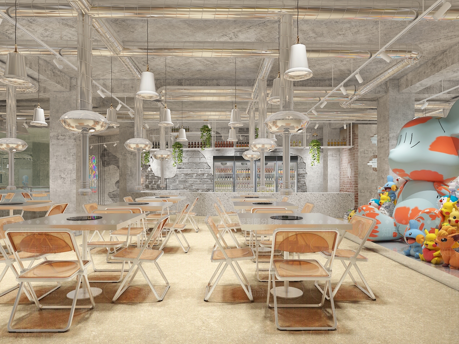 工业风烧烤店3D模型下载【ID:1108026956】