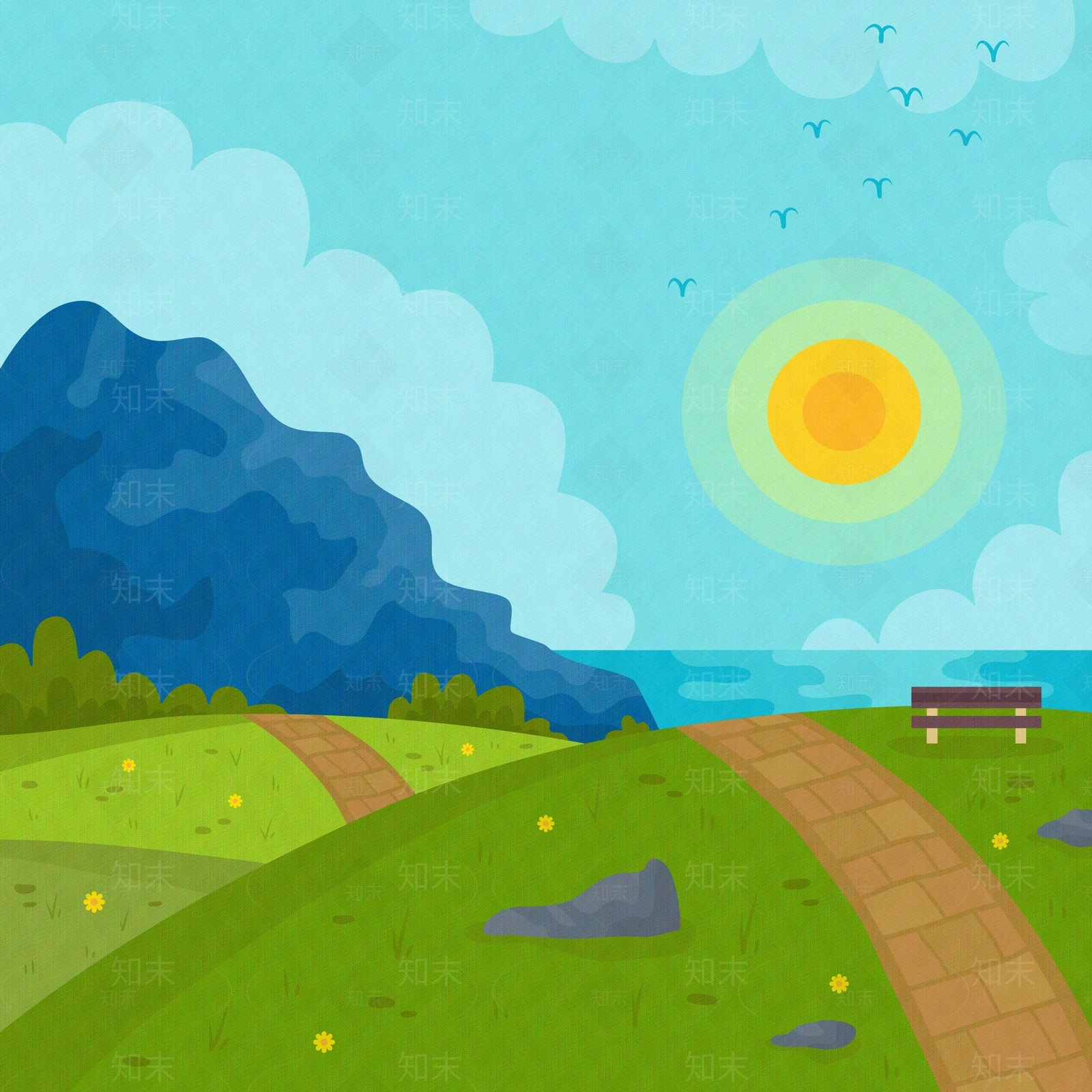 森林大海壁纸贴图下载【ID:1108035010】