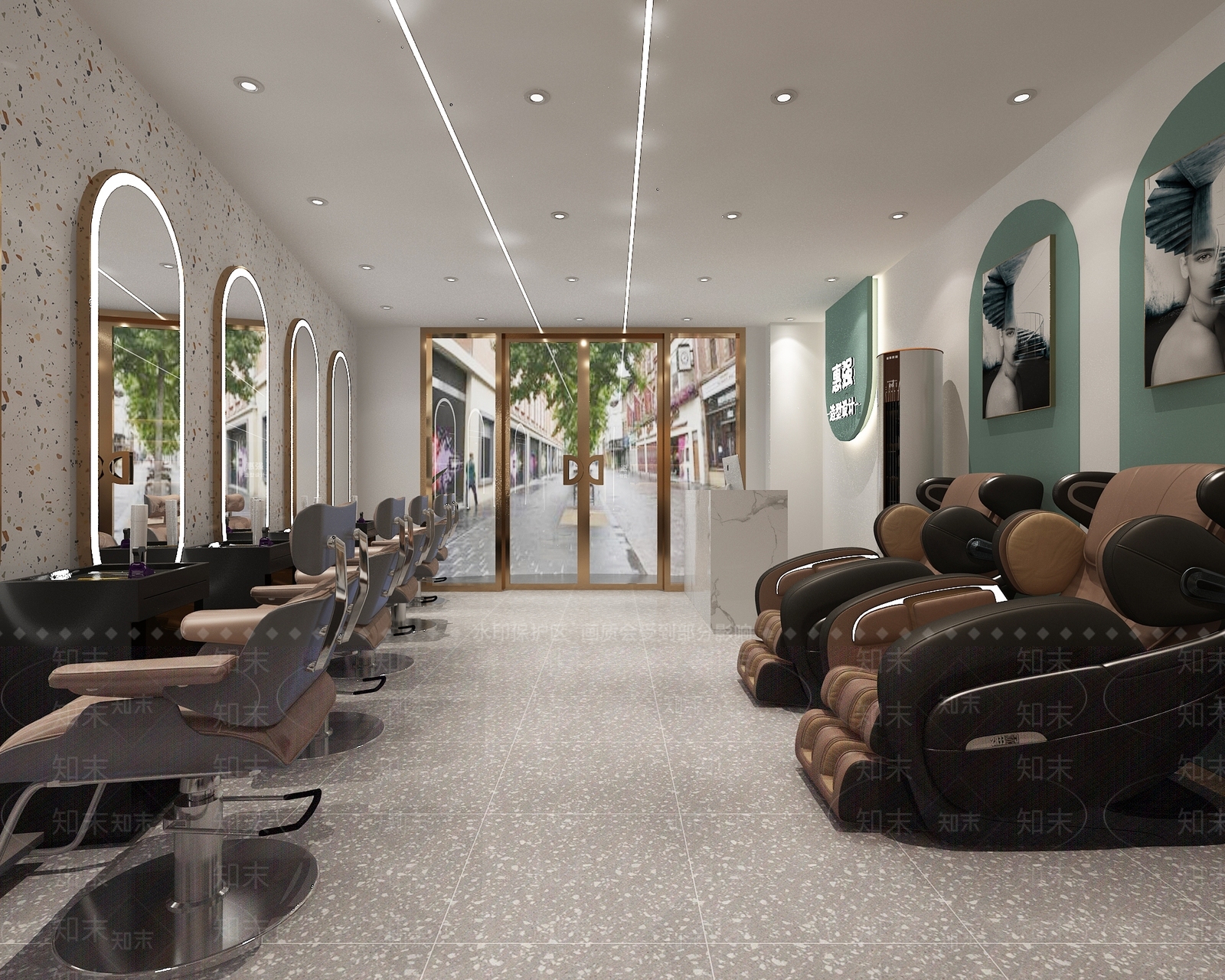 现代美发店3D模型下载【ID:1108039293】