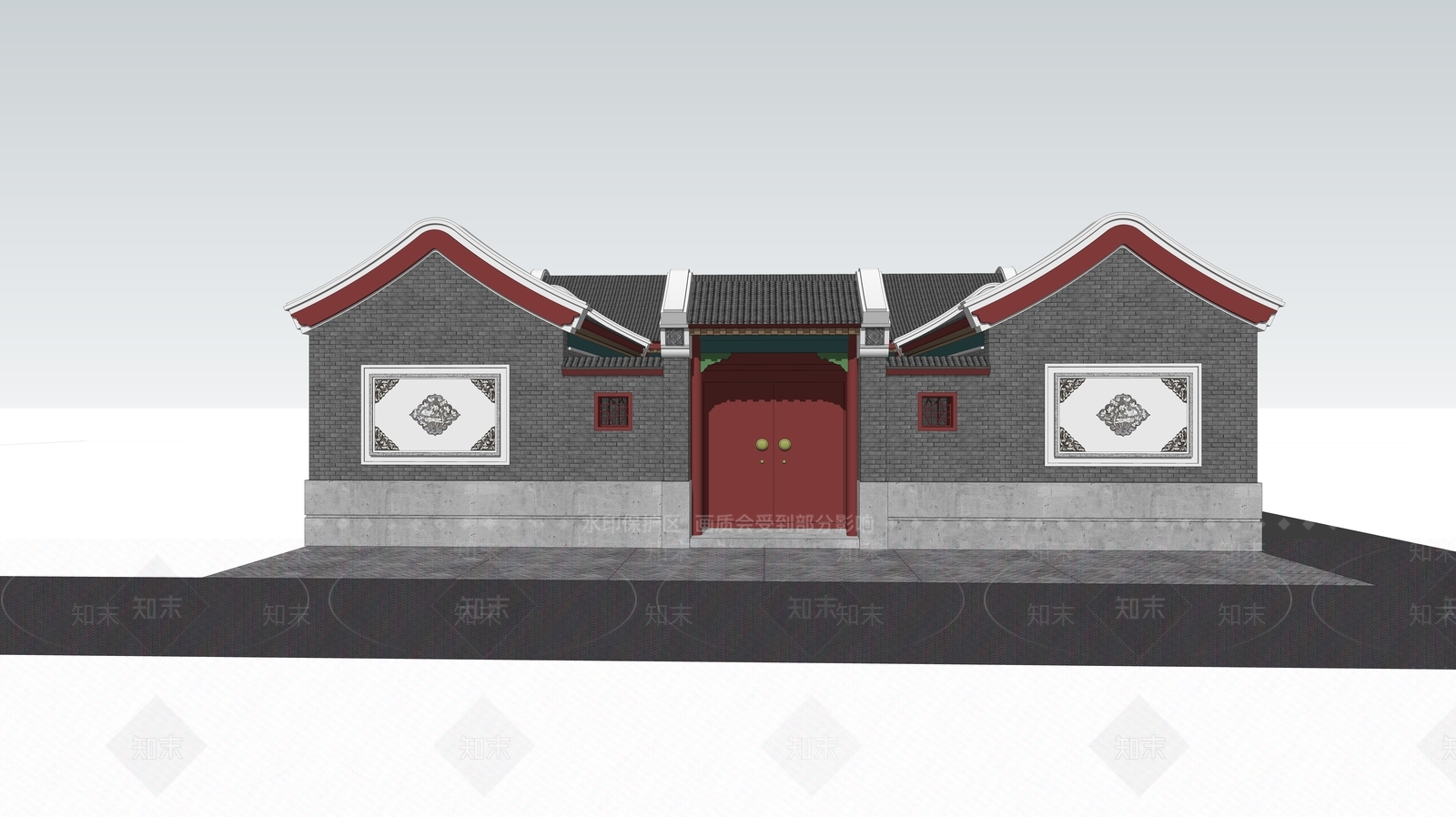 中式四合院SU模型下载【ID:1108045805】