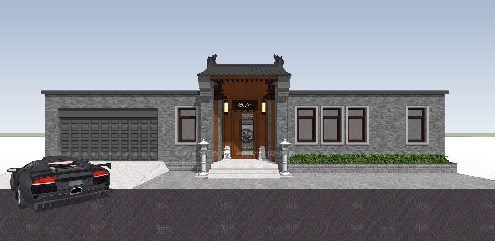 中式四合院SU模型下载【ID:1108047076】