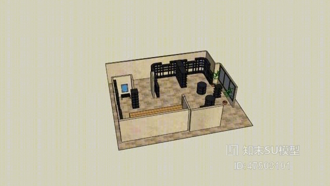 美容院SU模型下载【ID:518129142】