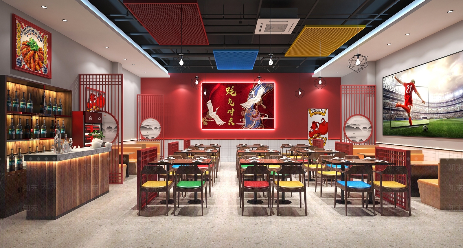 新中式国潮风烧烤店3D模型下载【ID:1108059672】