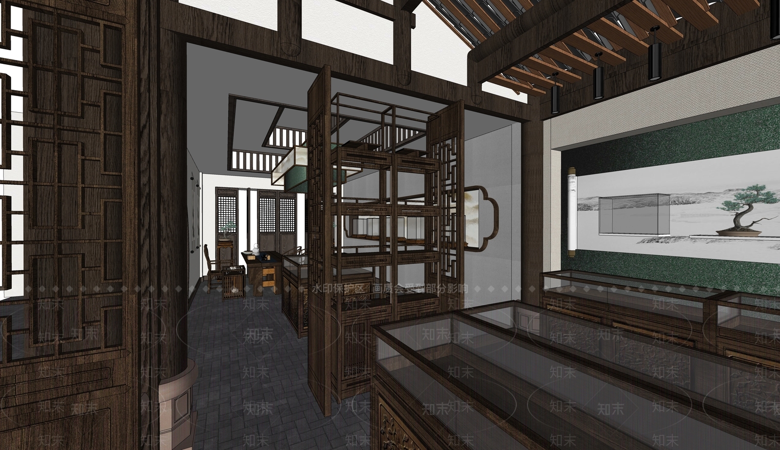 新中式珠宝店SU模型下载【ID:1108064545】
