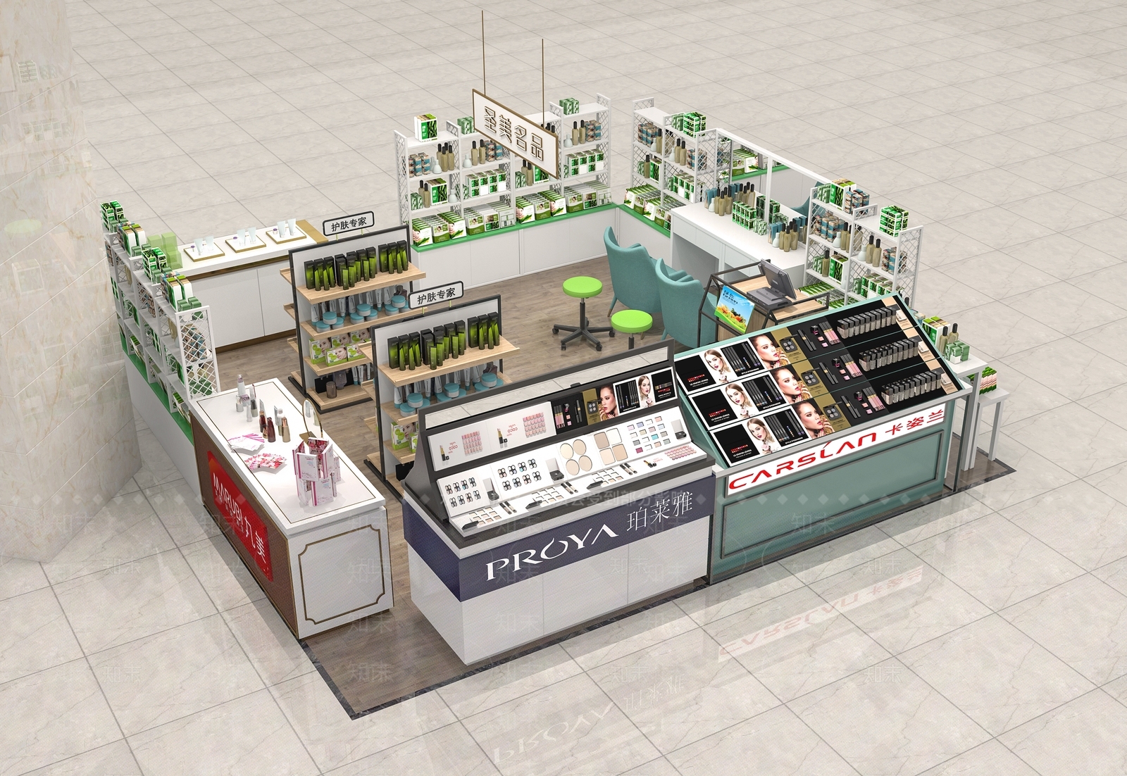 现代化妆品商场柜台3D模型下载【ID:1108071072】