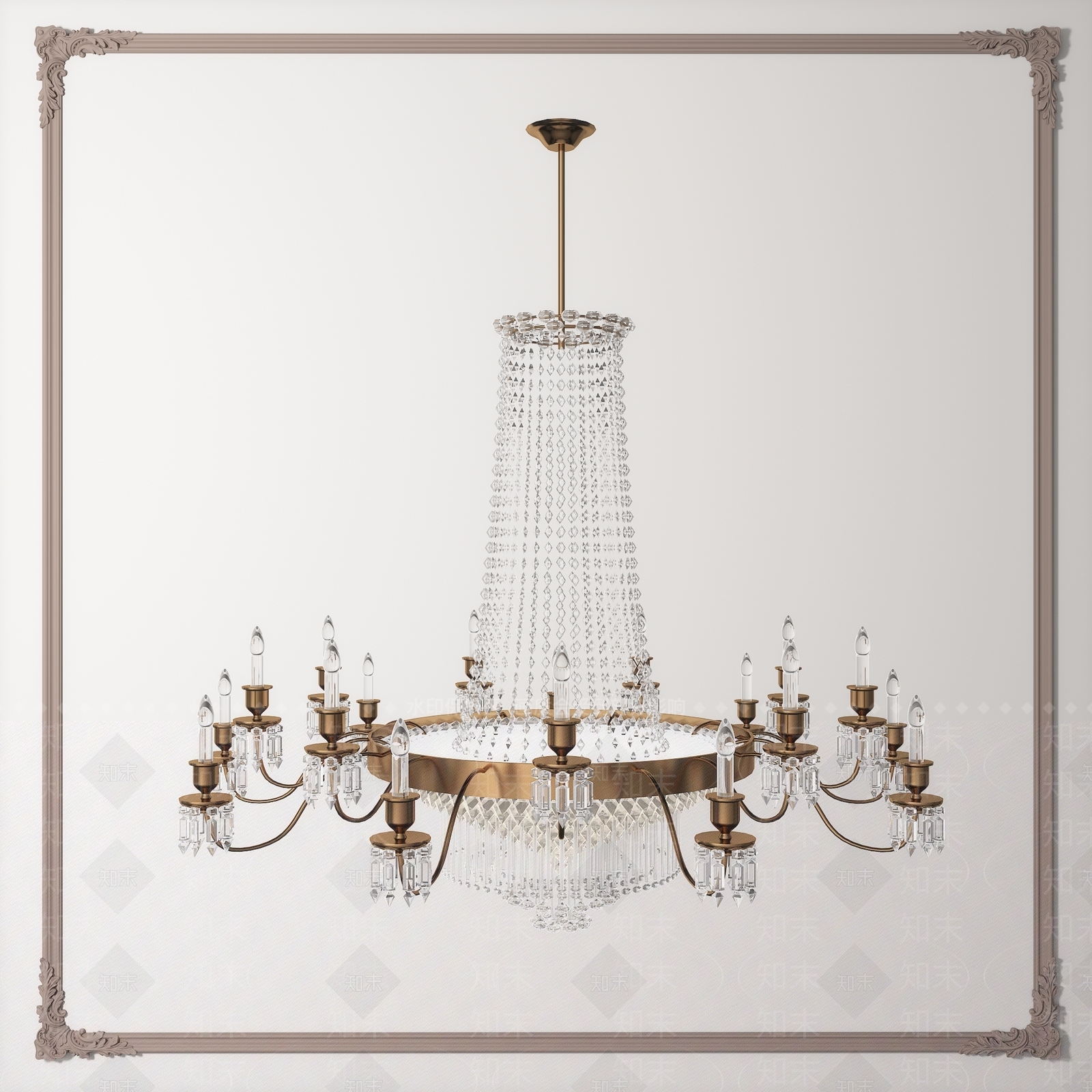 欧式古典吊灯3D模型下载【ID:1108066285】