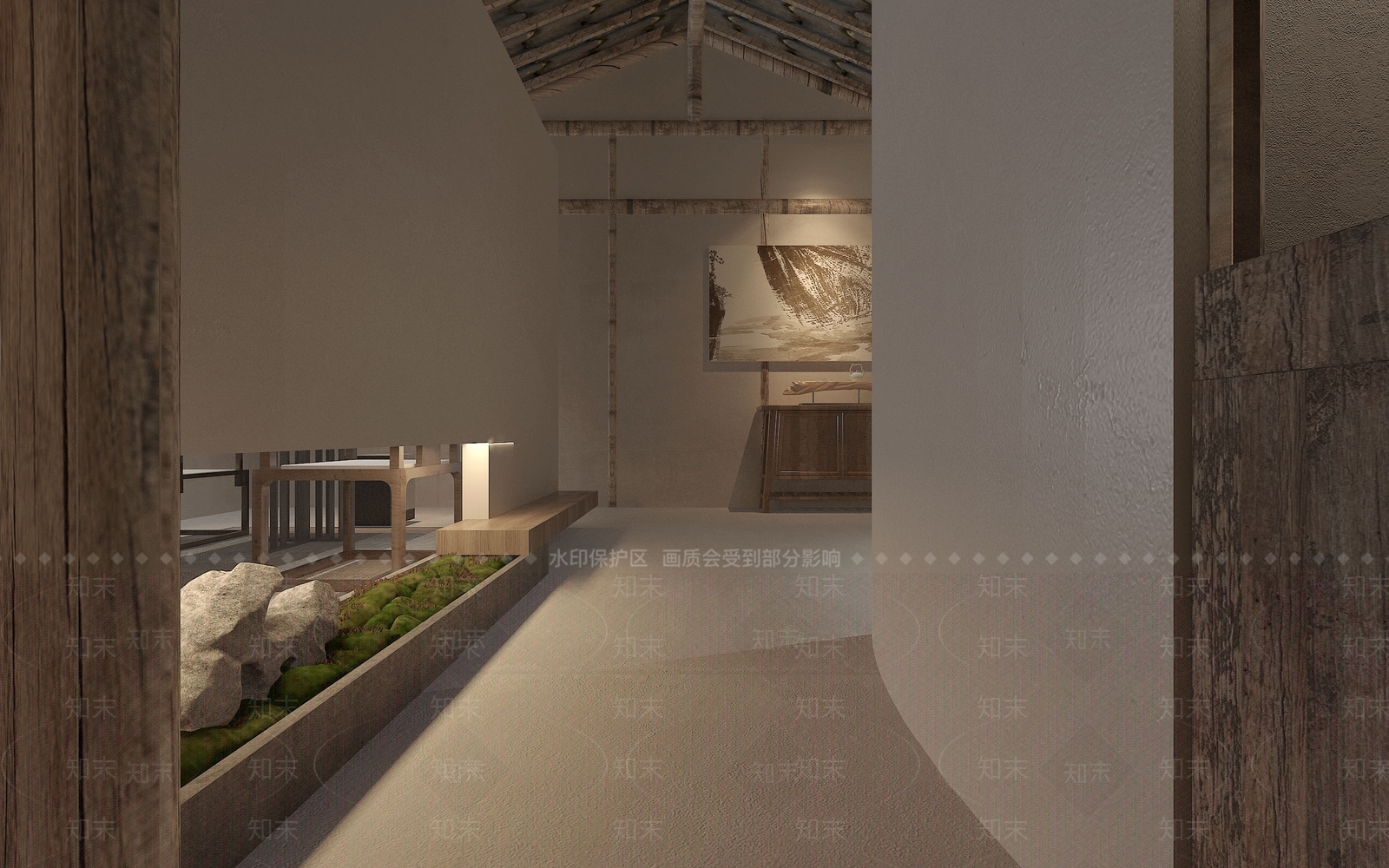 新中式民宿茶室3D模型下载【ID:1108073312】