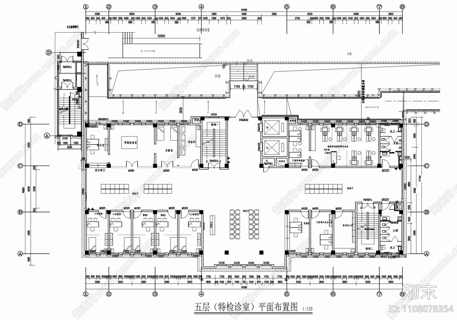 医院门诊大楼CAD施工图cad施工图下载【ID:1108078354】